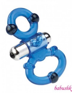 Эрекционное кольцо с вибрацией MAGNETIC POWER RING DUAL BLUE